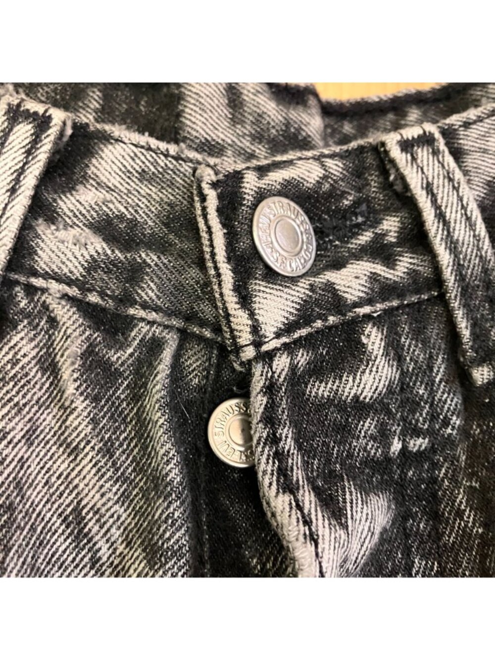 Levi's 544 Jeans Vintage 90s Acid Wash Jeans Size Juniors 3 XXS Black AN EXC. - Picture 5 of 12